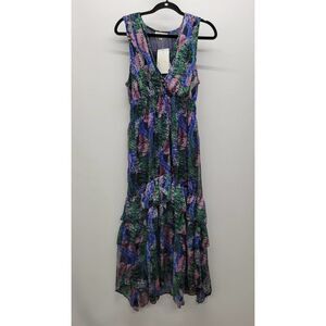 ee:some Smocked Ruffle Maxi Dress In Navy